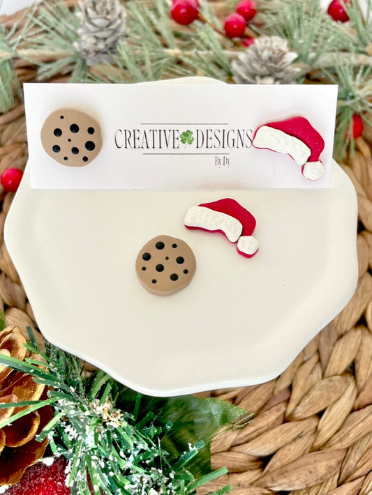 Santa Hat+Cookie Studs